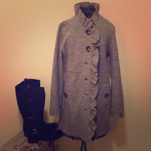 August Silk 100% Wool Sweater Coat